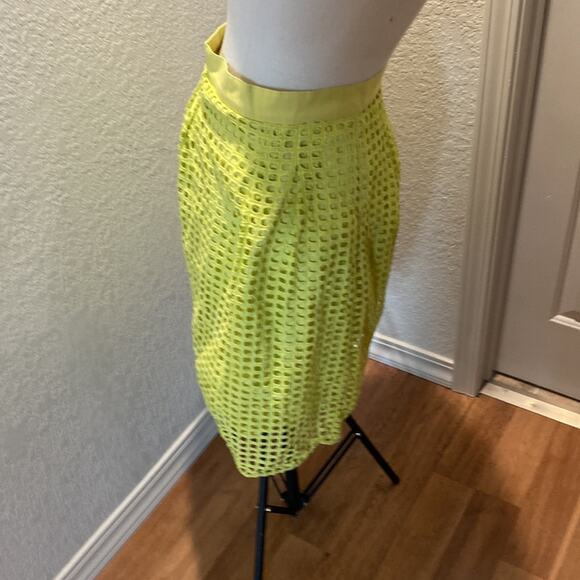 Ann Taylor LOFT Yellow Eyelet Cut Out Skirt - Picture 2 of 9